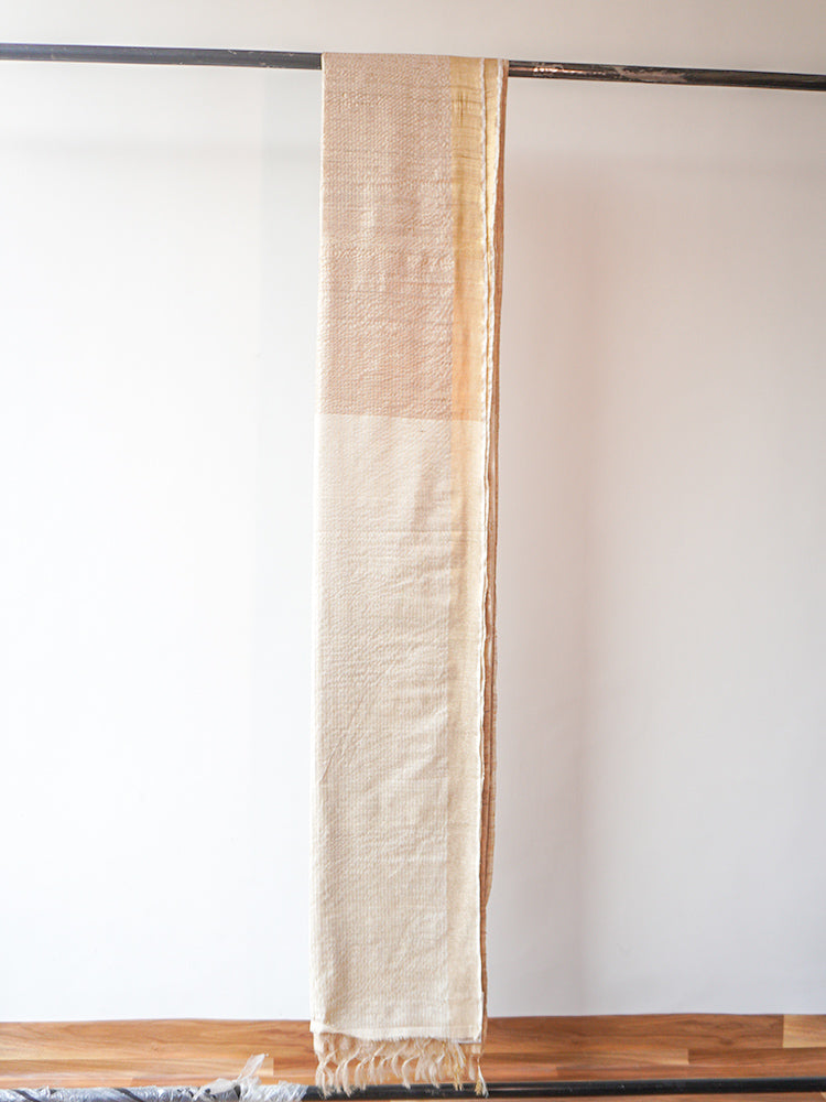 Beige Kosa Silk Saree