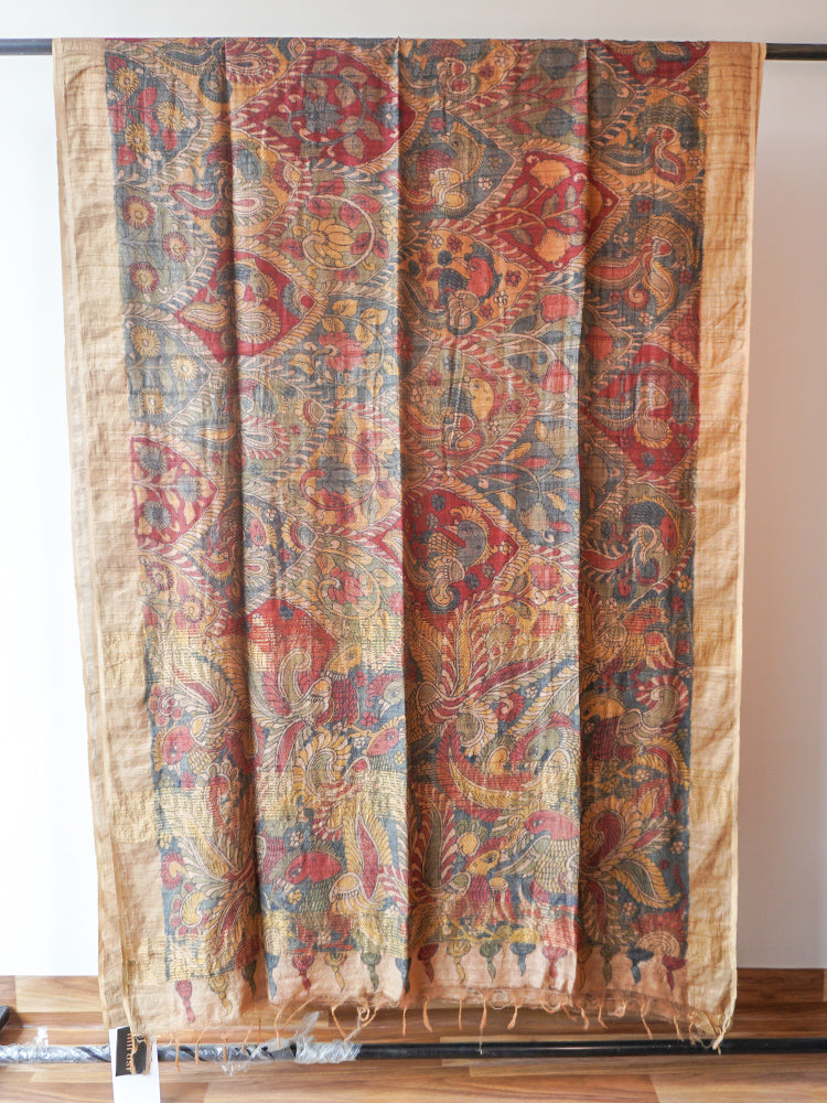 Multicolour Kalamkari Silk Saree