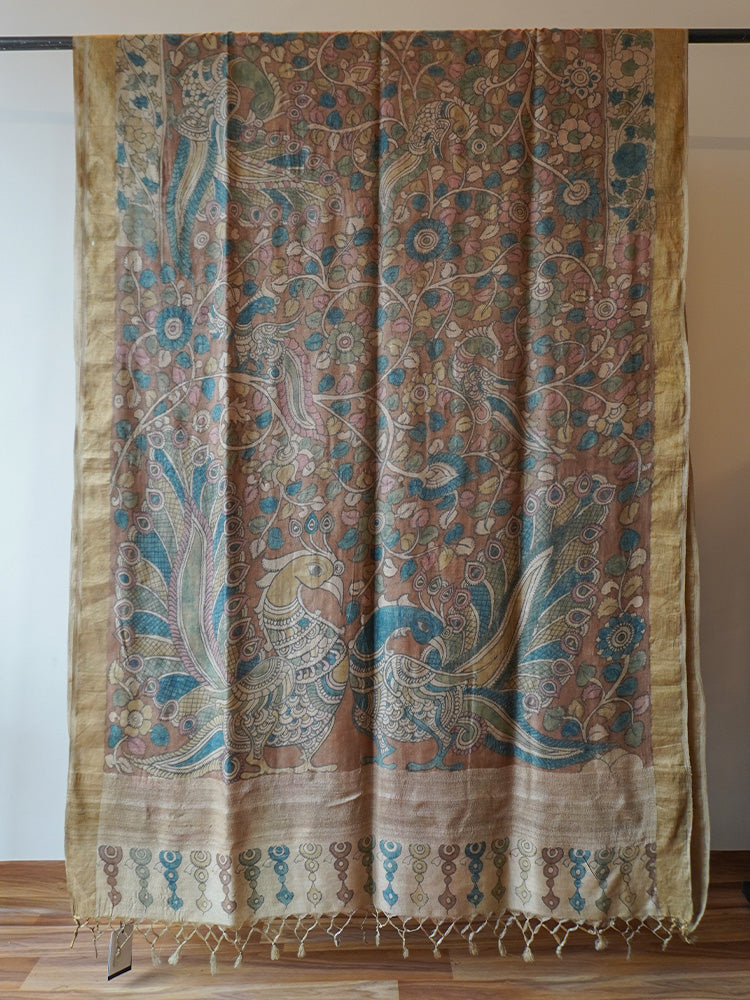 Multicolor Kalamkari Silk Saree