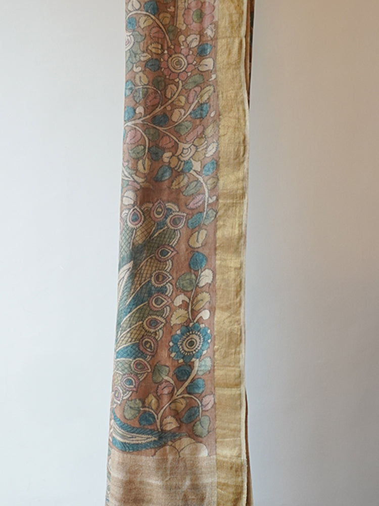 Multicolor Kalamkari Silk Saree