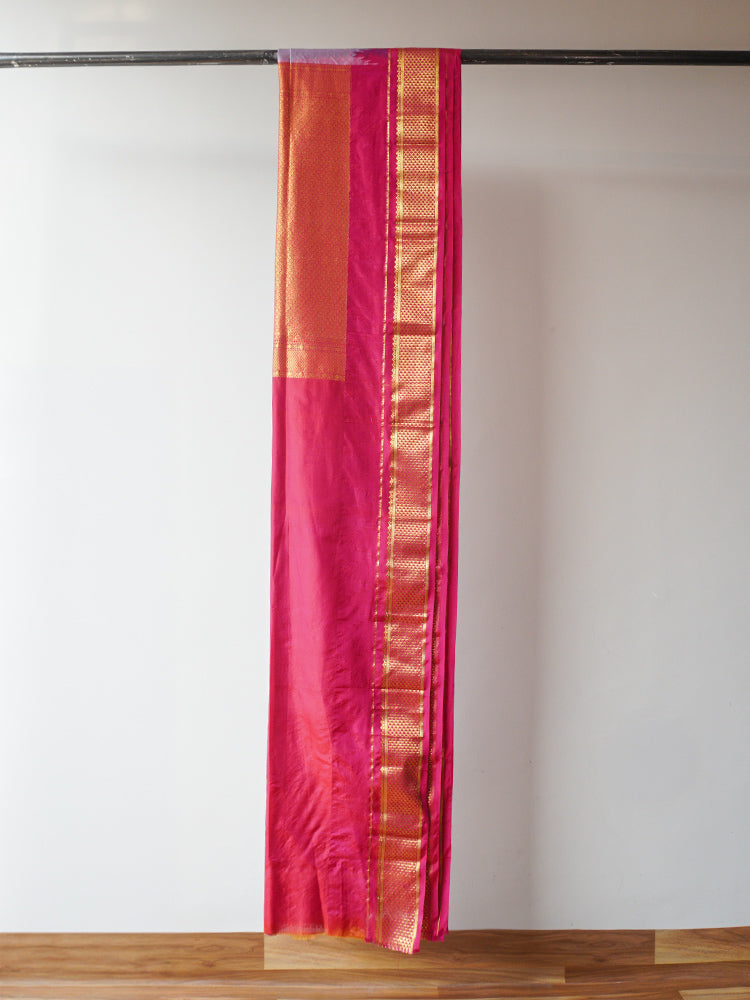Deep Pink and Mauve Ilkal Silk Saree
