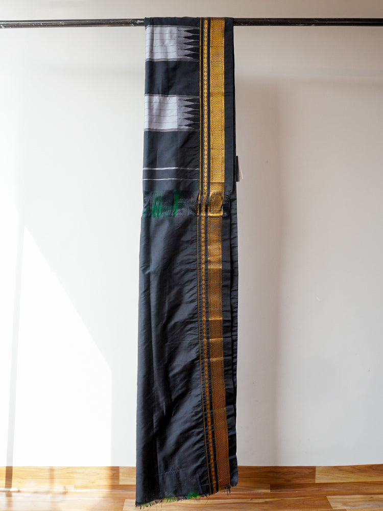 Green And Black Ilkal Silk Saree