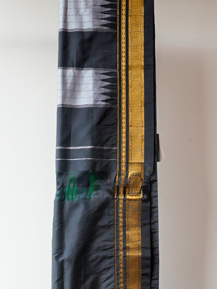 Green And Black Ilkal Silk Saree