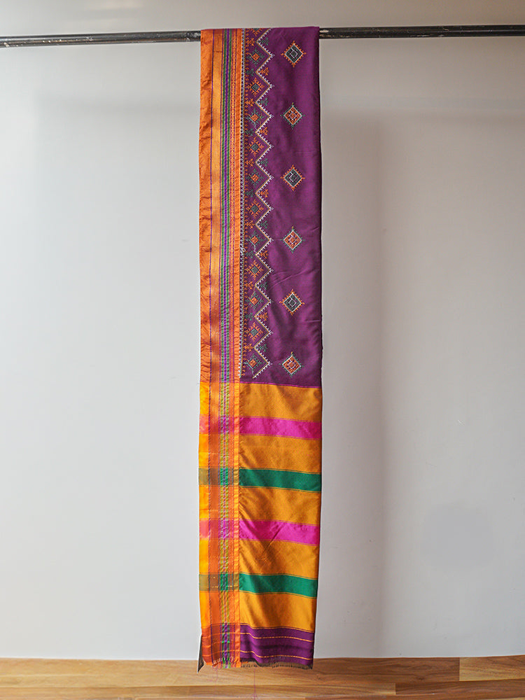 Deep Purple Kasuti Embroidery Saree