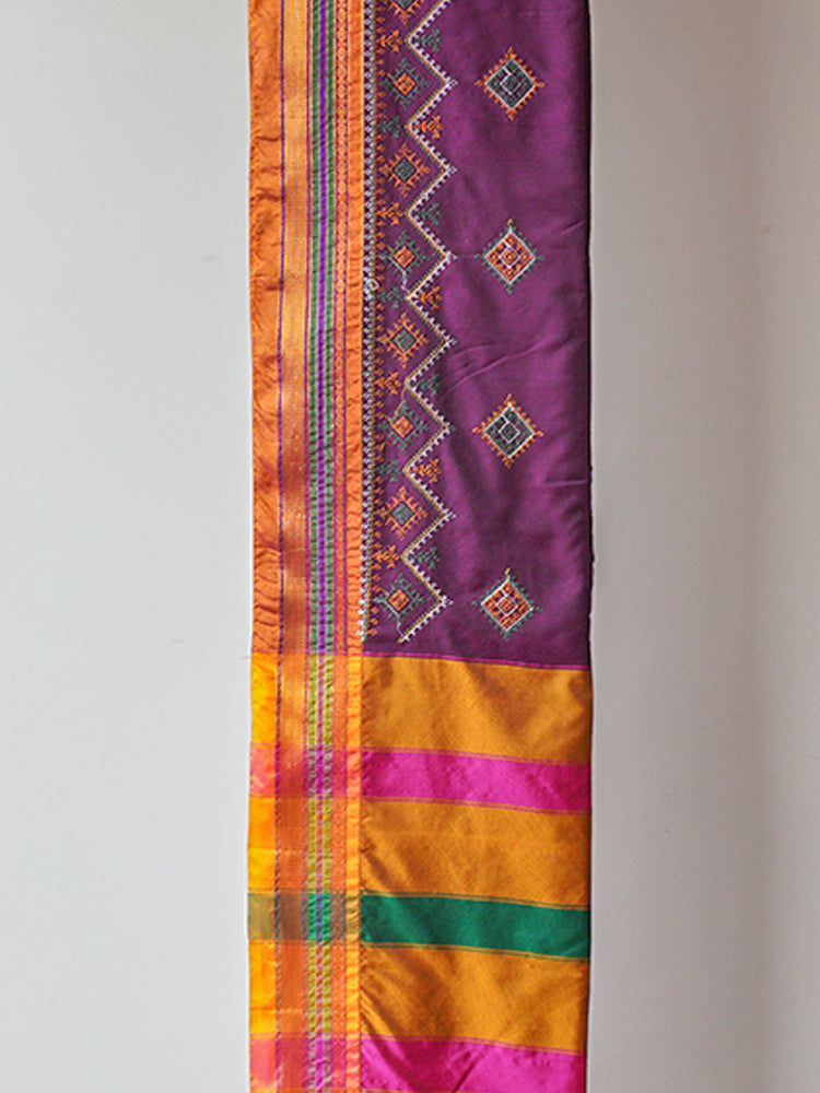 Deep Purple Kasuti Embroidery Saree