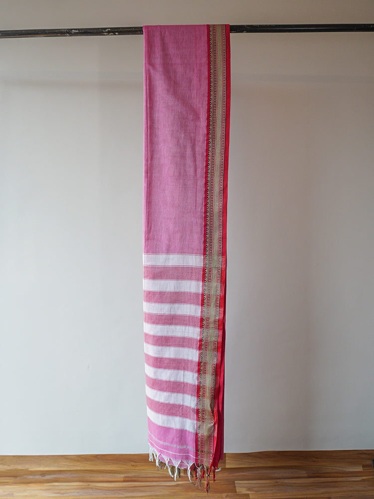 Pink Cotton Kanjeevaram Saree