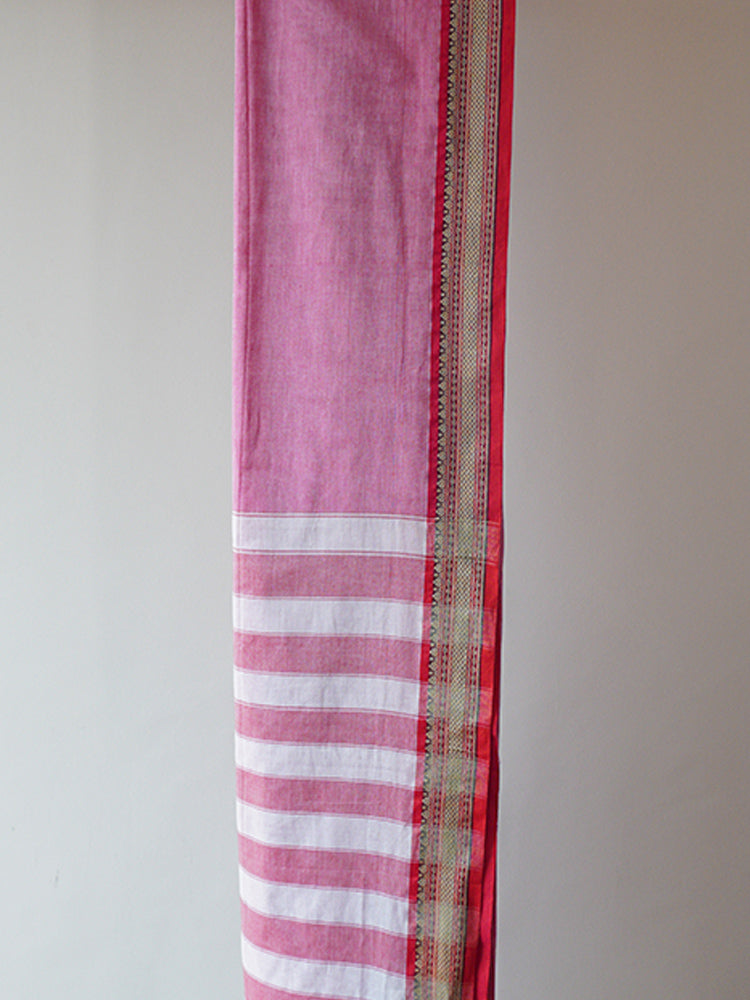 Pink Cotton Kanjeevaram Saree