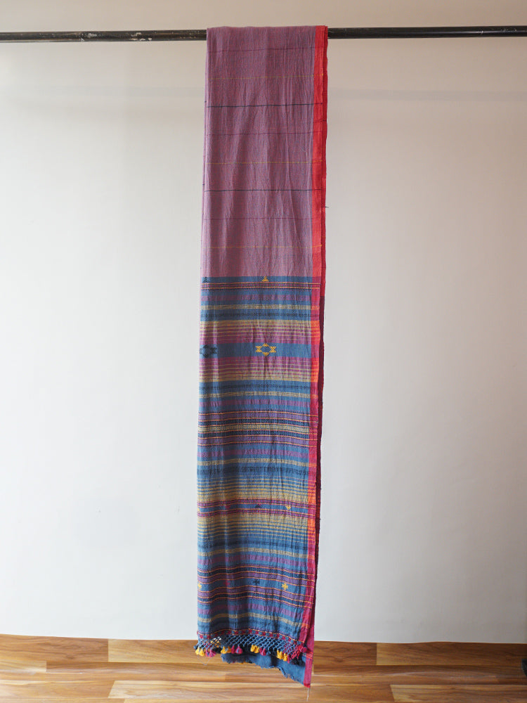 Mauve Kala Cotton Bhujodi Saree