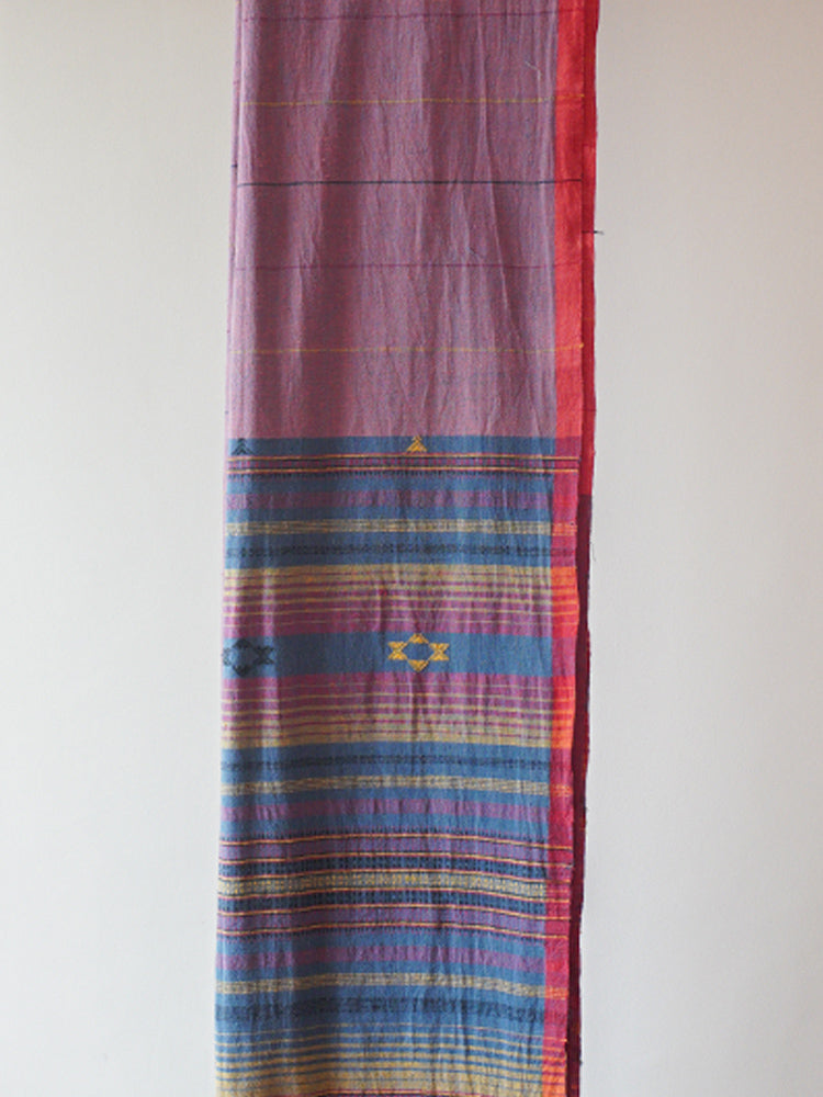 Mauve Kala Cotton Bhujodi Saree