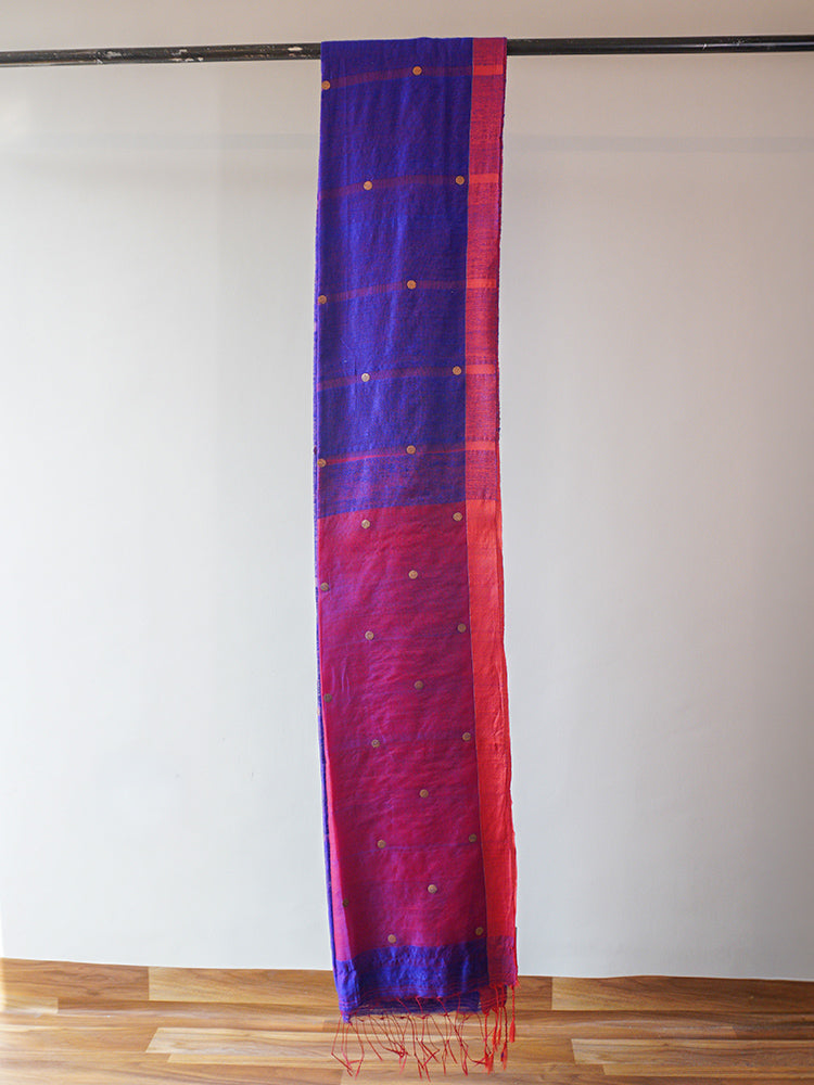 Blue Linen Sequence Saree