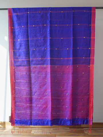 Blue Linen Sequence Saree