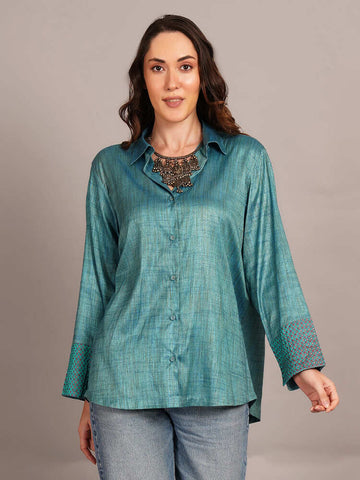 Multi Weave Shirt & Detail Kantha