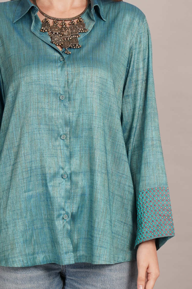 Multi Weave Shirt & Detail Kantha