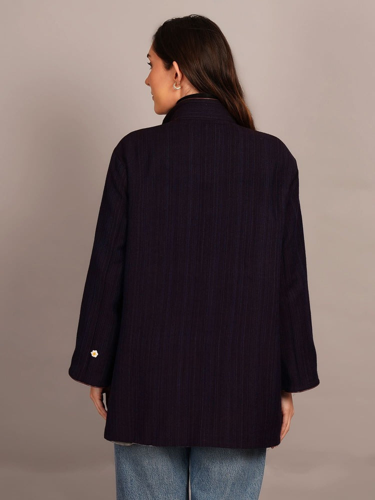 Rust Kotpad Tussar & Woollen Jacket