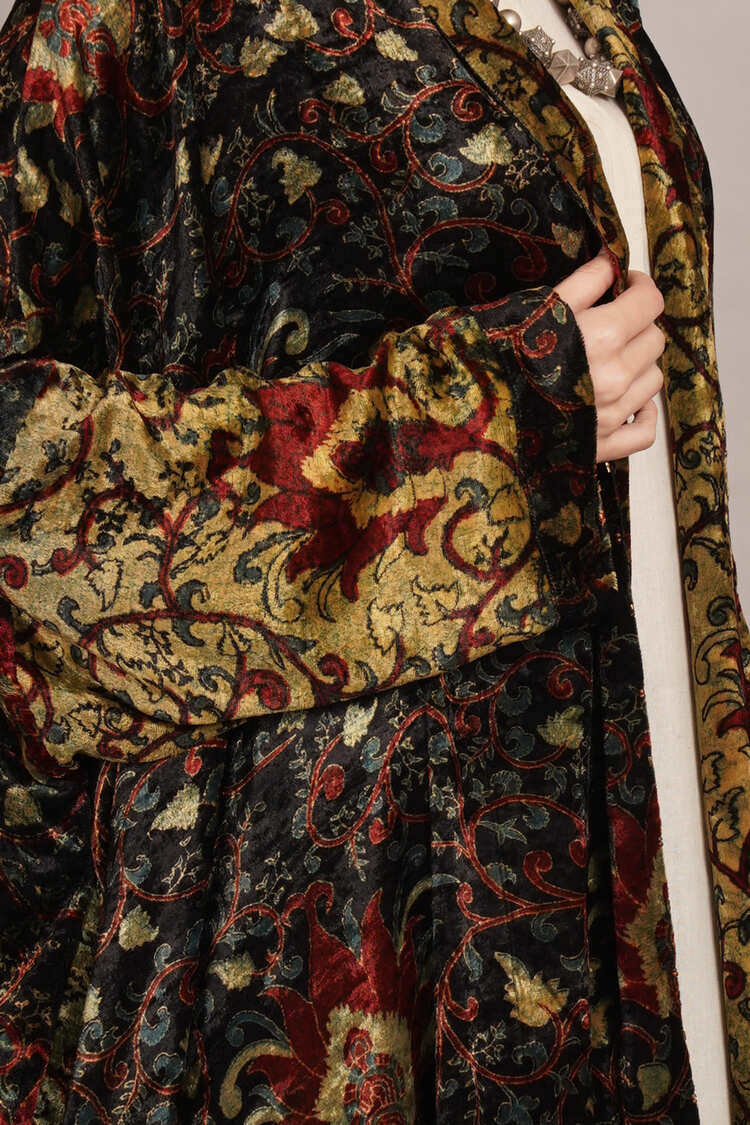 Green Bagru Velvet Cape