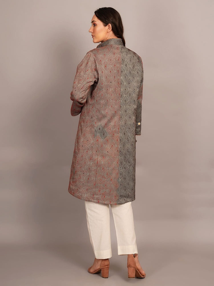 Grey Kantha & Woollen Jacket