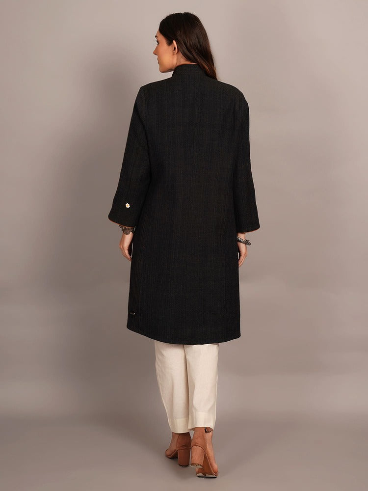 Grey Kantha & Woollen Jacket