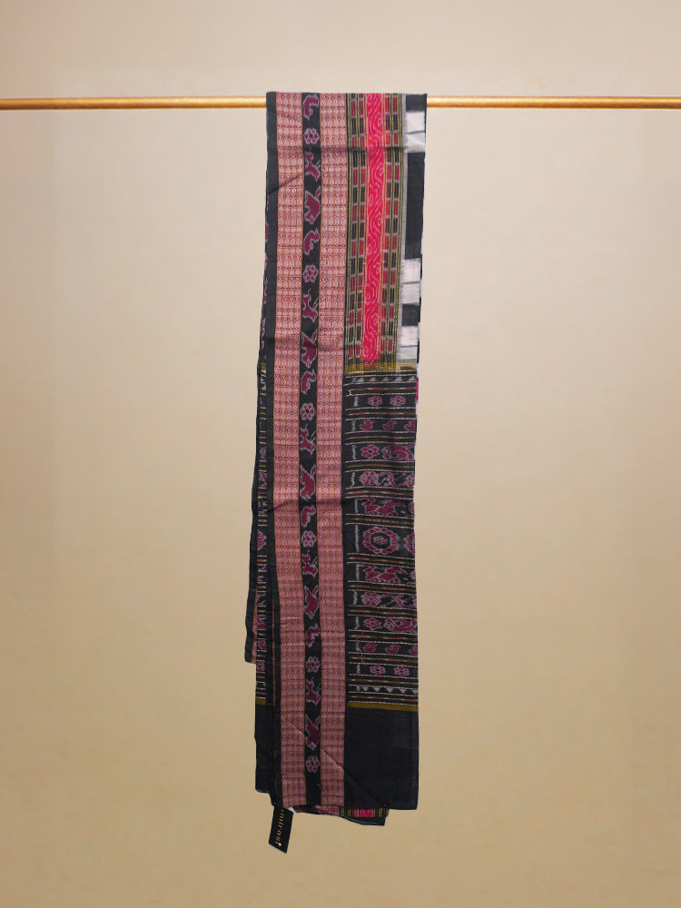 Black & Maroon Vichitrapuri Odisha Ikkat Silk Saree