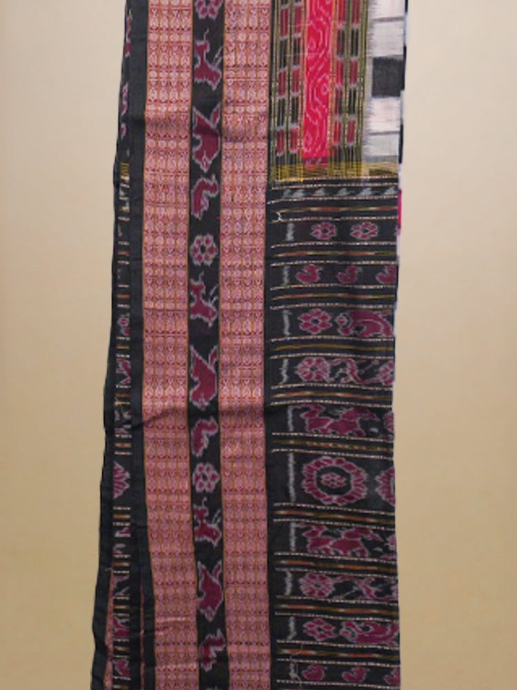 Black & Maroon Vichitrapuri Odisha Ikkat Silk Saree