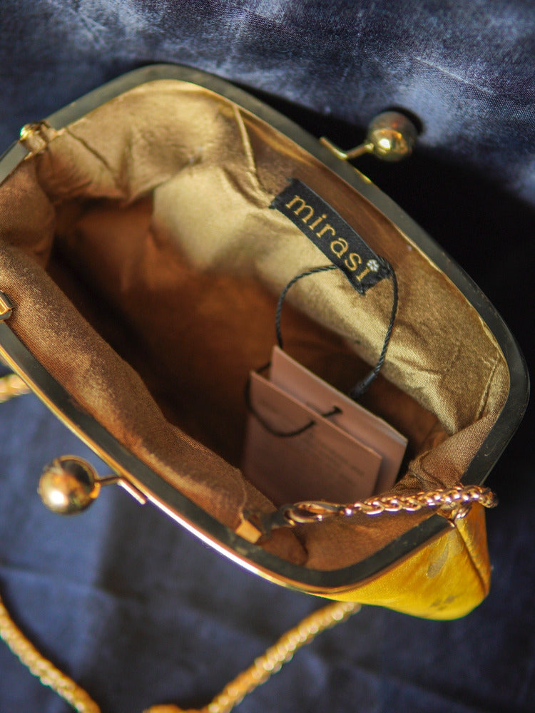 Golden Marigold Banarasi Medium Clutch Bag