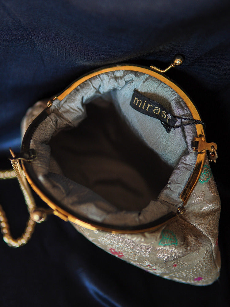 Grey Jasmine Banarasi Small Clutch Bag