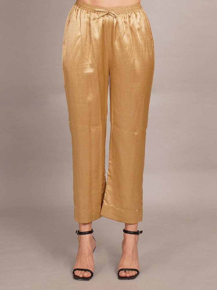 Beige Mashru & Ajrakh Sleeve Detail Shirt Coord Set
