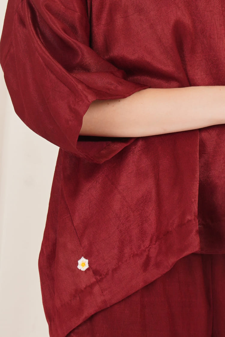 Burgundy Blossom Co-Ord Set