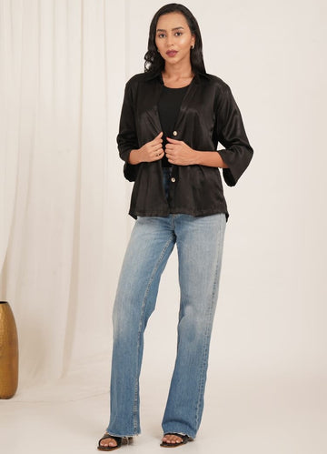 Nargis Flower Black Shirt