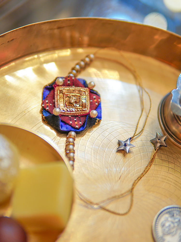 Bandhan Blue Beaded Rakhi