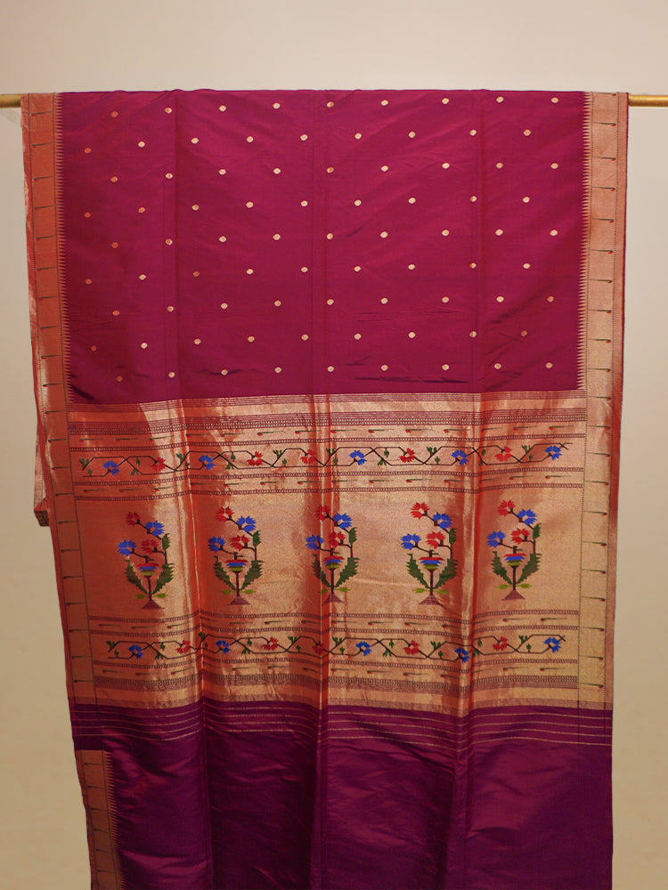 Maroon Pathani Silk Saree