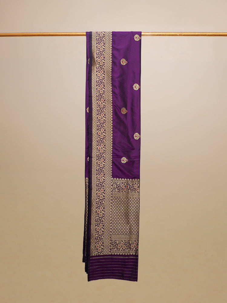 Purple Banarasi Silk Saree..