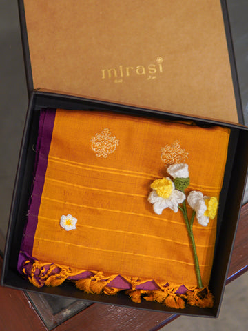 Mustard Banarasi Silk Stole