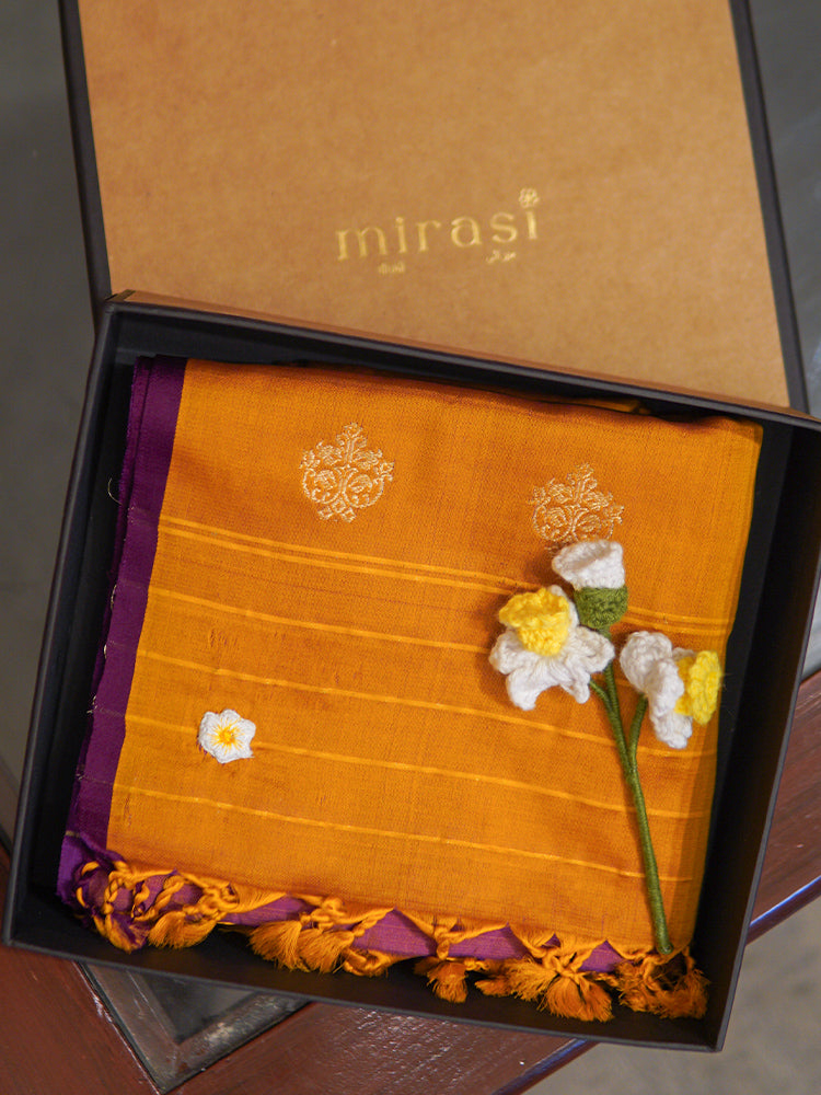 Mustard Banarasi Silk Stole
