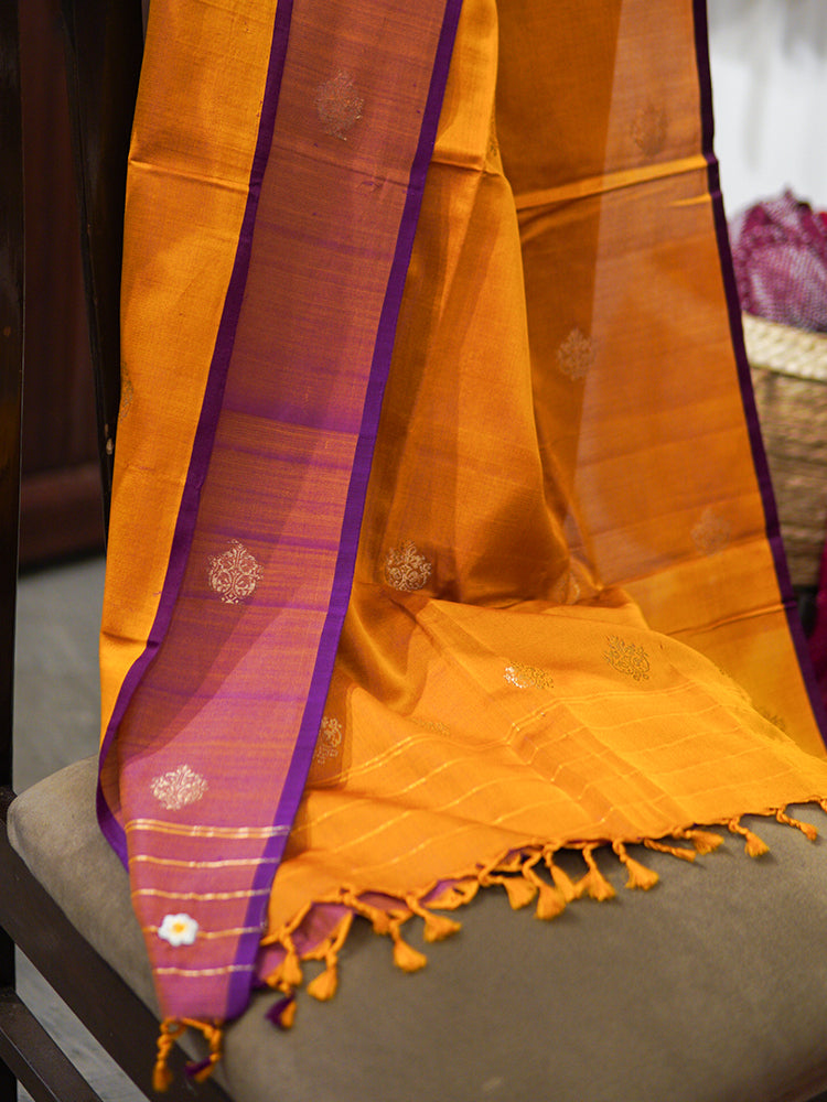 Mustard Banarasi Silk Stole