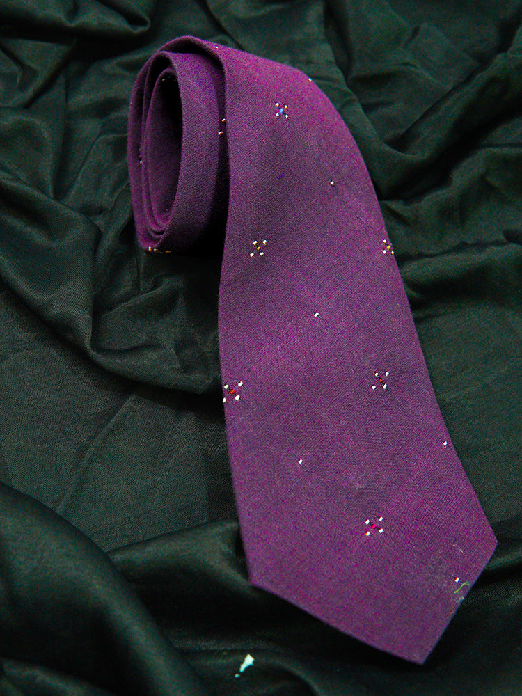 Naqsh Purple Tangaliya Tie Pocket Squares Set