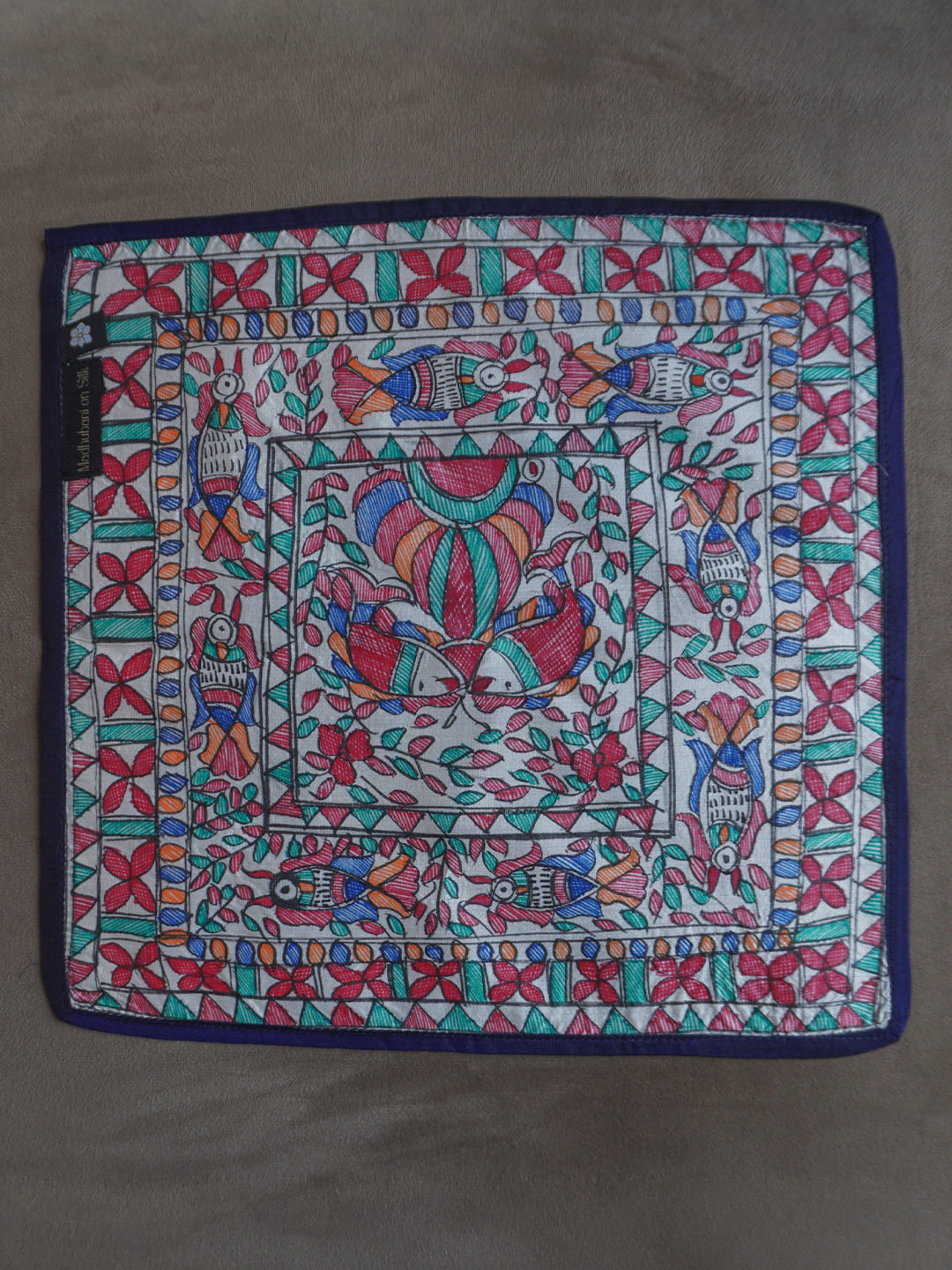 Tevar Red Ikkat Raw Silk Tie Pocket Squares Set