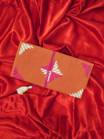 Kesari Orange Phulkari Envelope