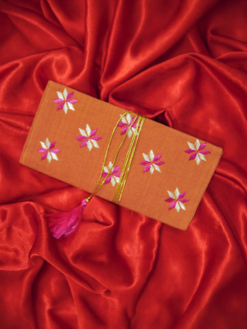 Marigold Orange Phulkari Envelope