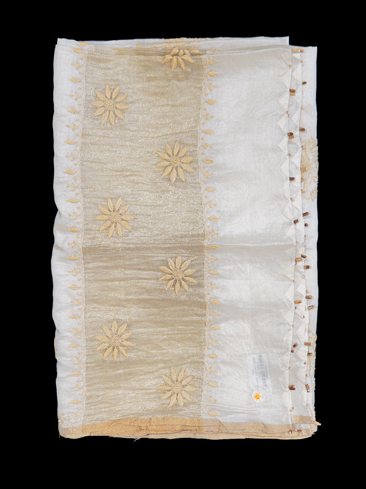 Beige Chikankari Dupatta