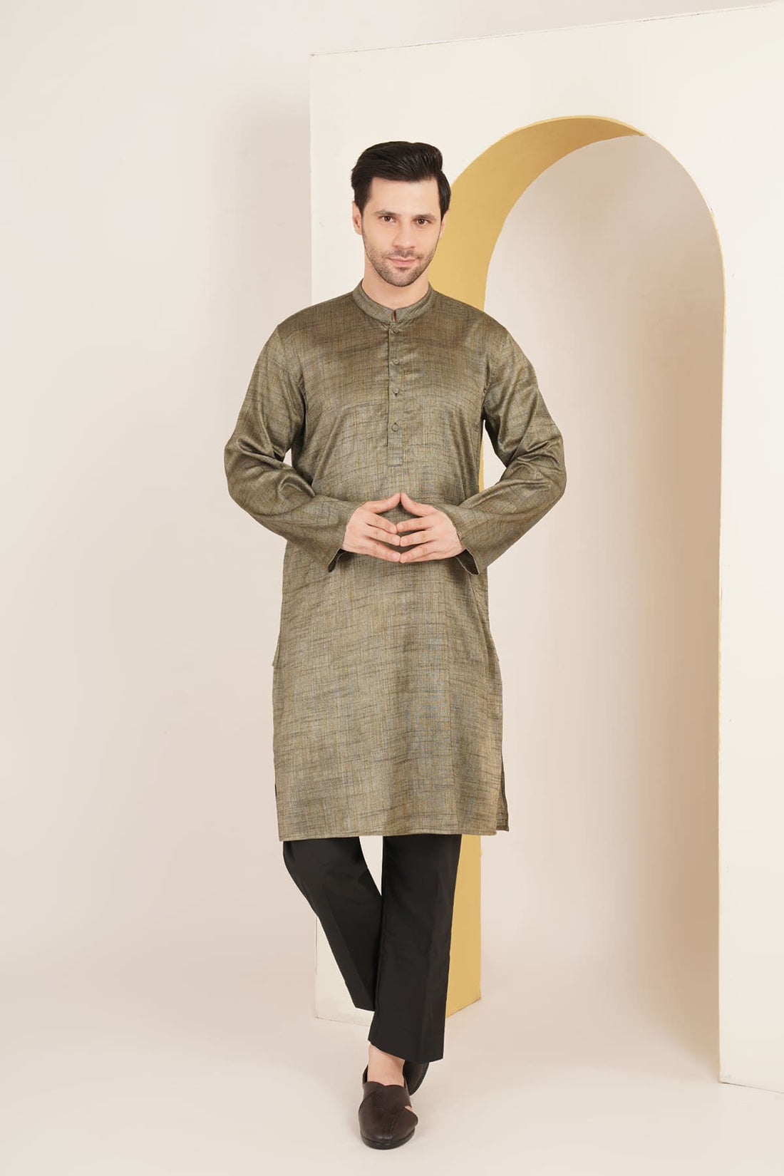 Bahar Mehndi Green Kurta Set