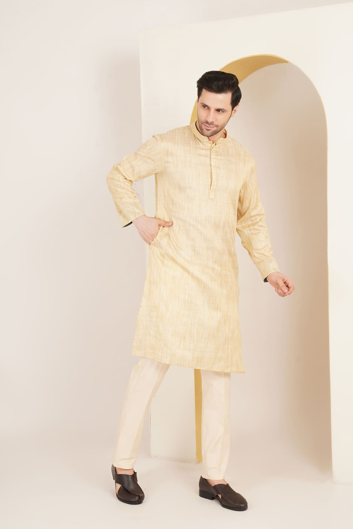 Yaman Beige Kurta Set