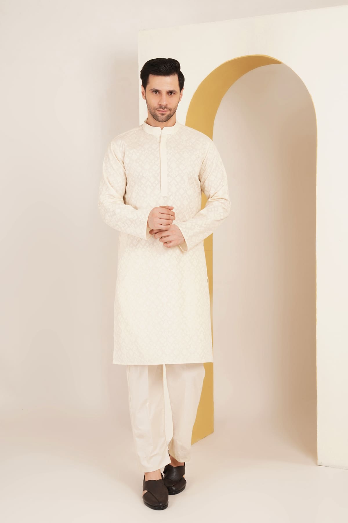 Kedar Cream Kurta Set