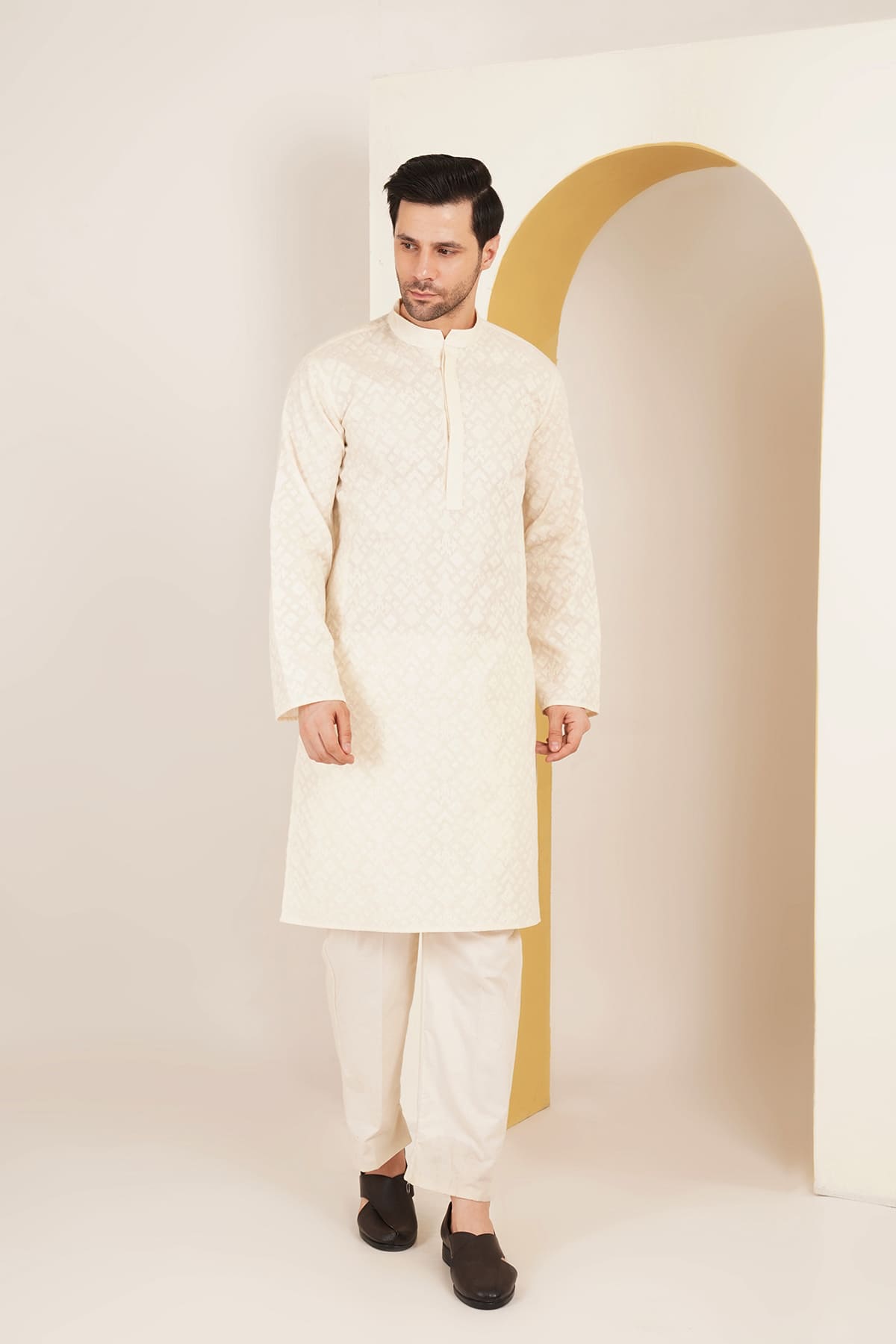 Kedar Cream Kurta Set
