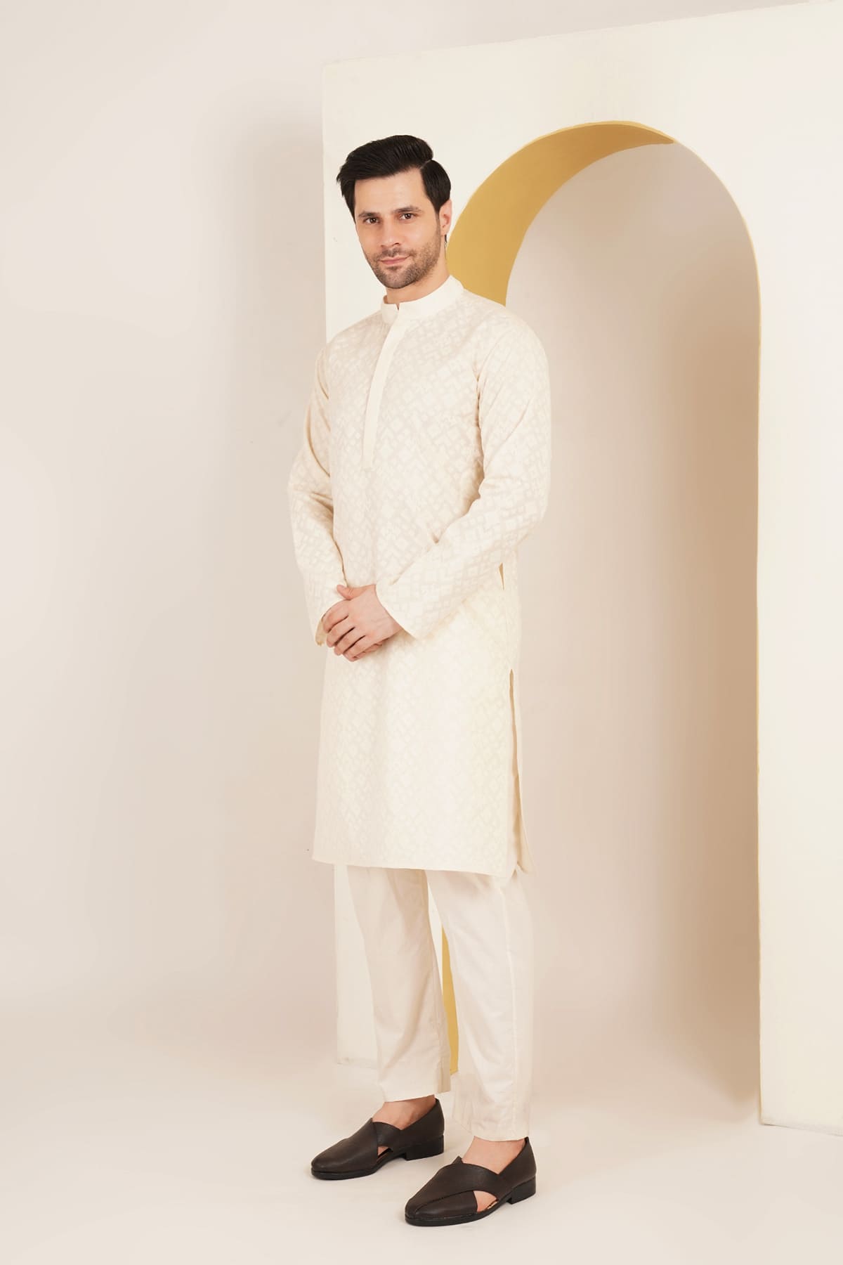 Kedar Cream Kurta Set