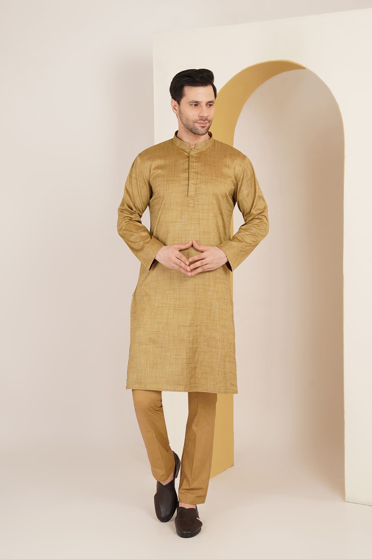 Basant Mustard Kurta Set