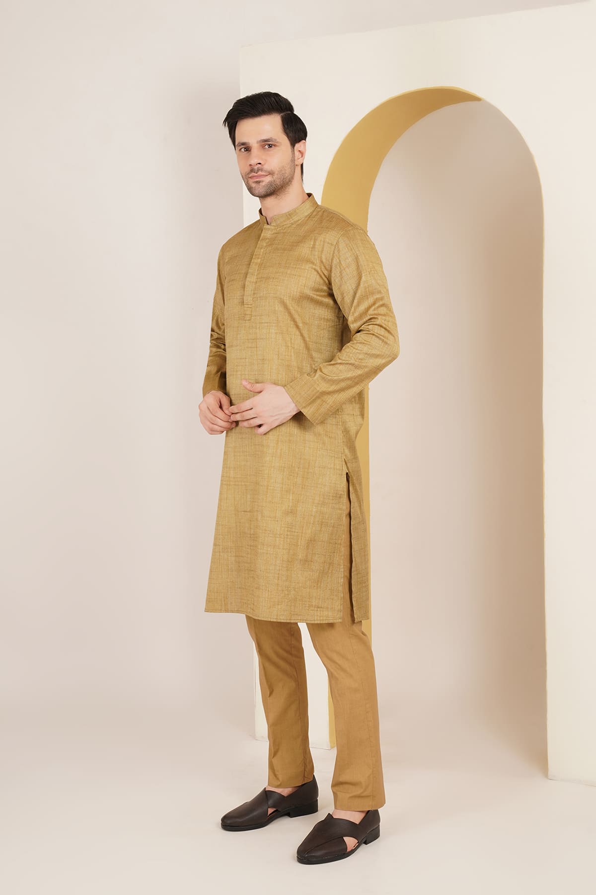Basant Mustard Kurta Set