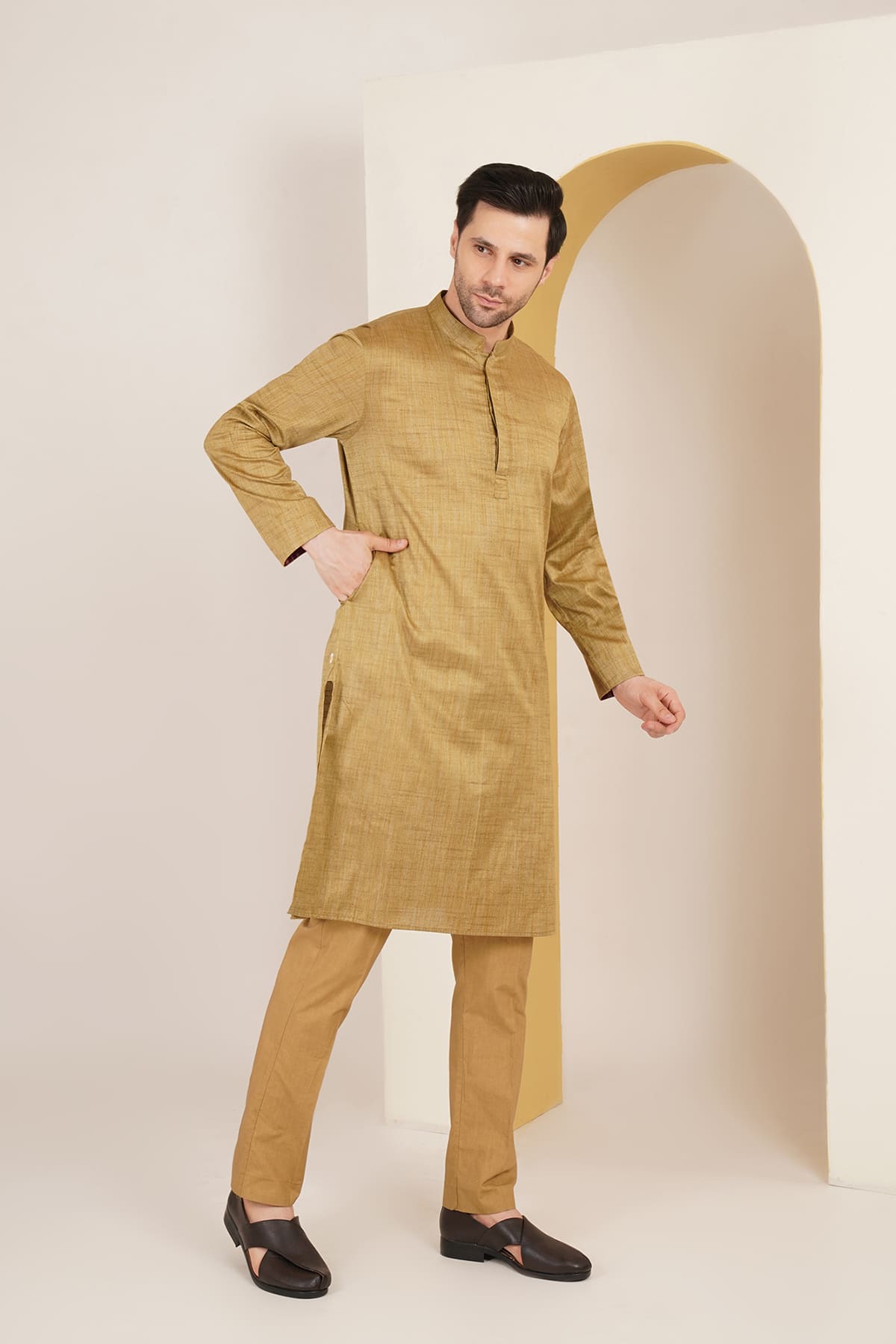 Basant Mustard Kurta Set