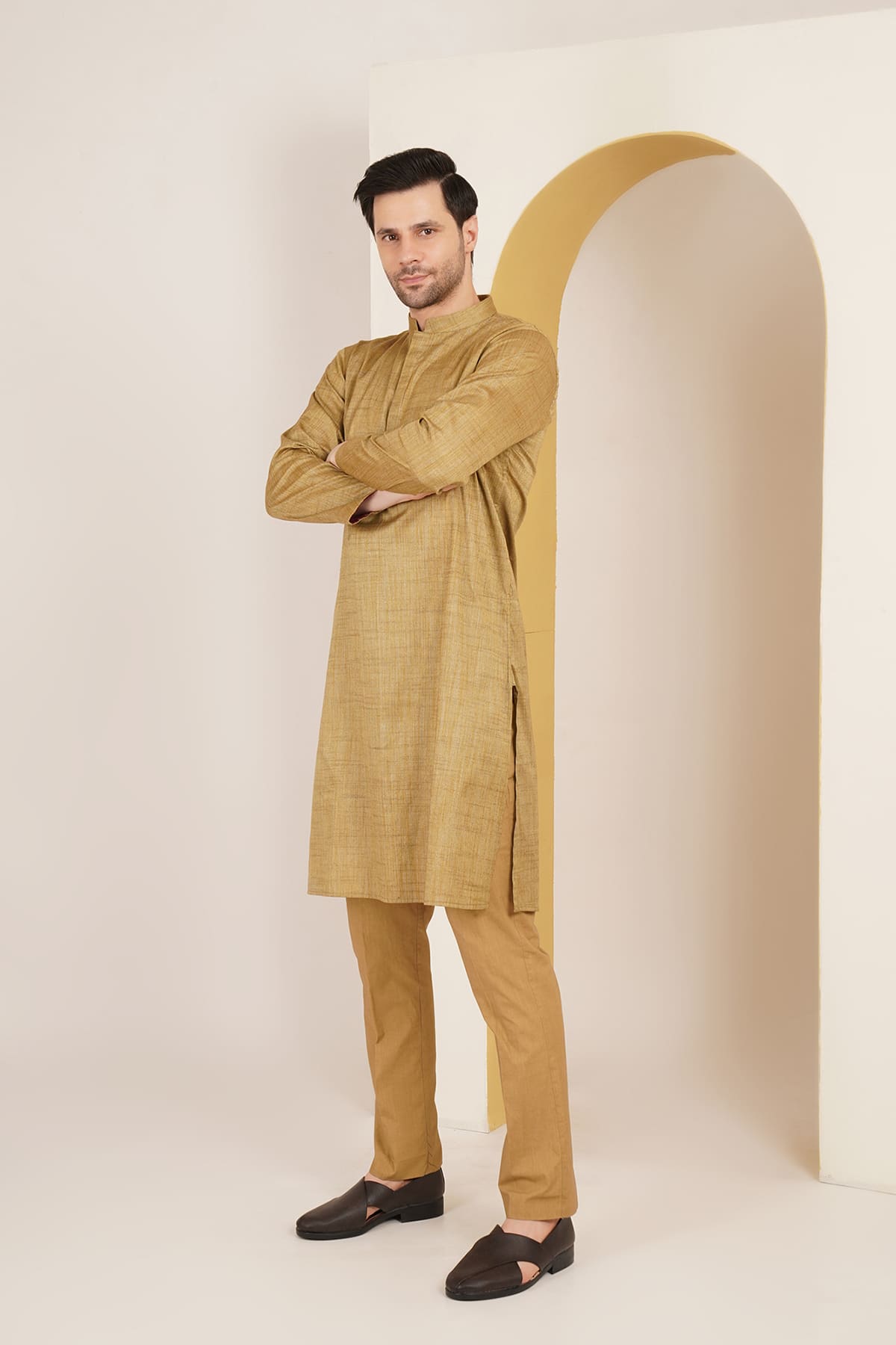 Basant Mustard Kurta Set
