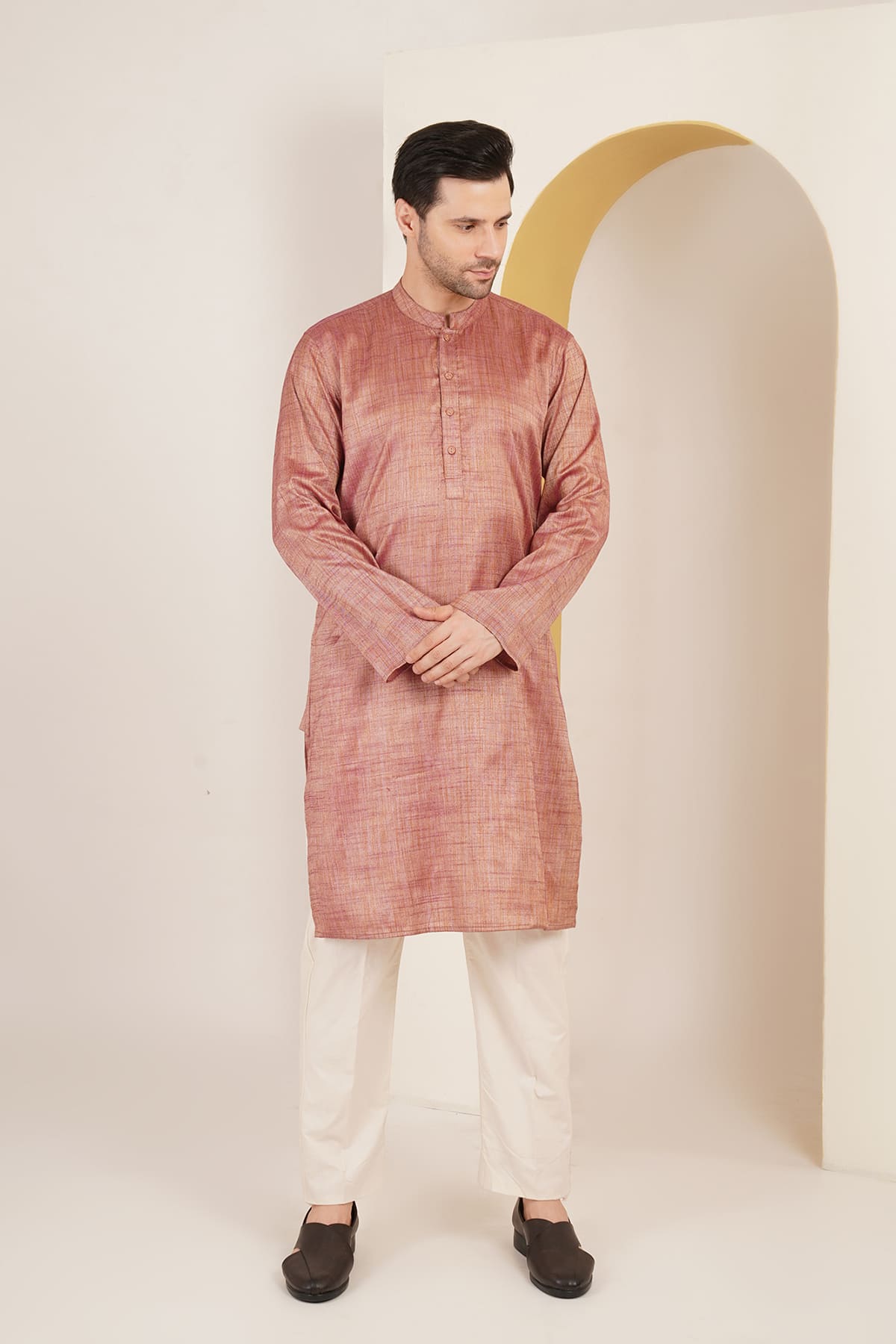 Darbari Pink Kurta Set