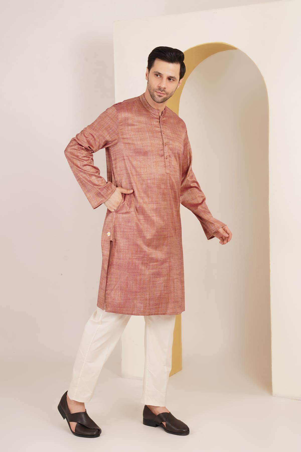 Darbari Pink Kurta Set
